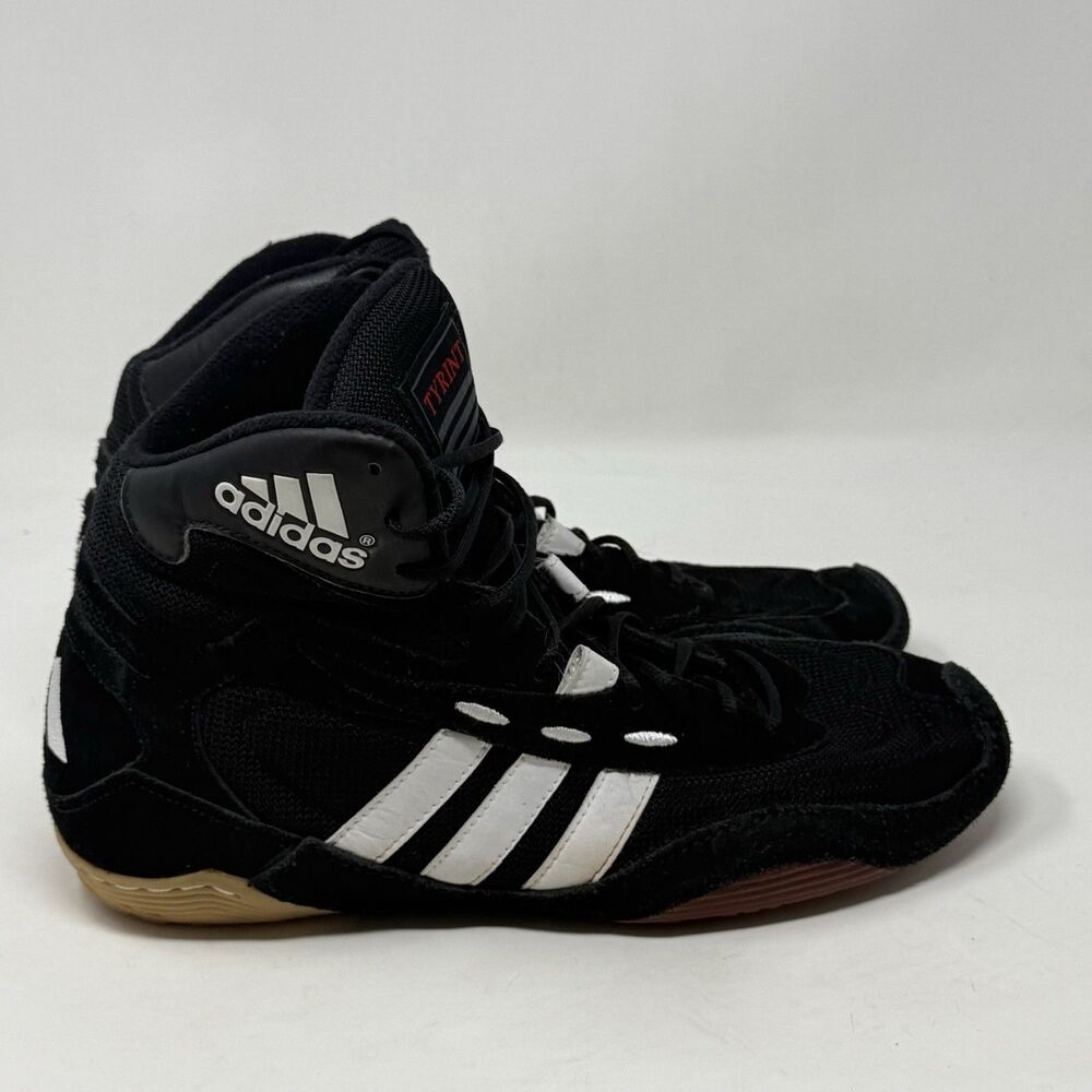 Adidas Tyrint Wrestling Boxing Shoes Mens 10 Black Suede Mesh Sneakers Vintage